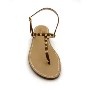 sandali classici - Caprese Pelle Cuoio Borchie frontale - sandalibellogrtodgrado