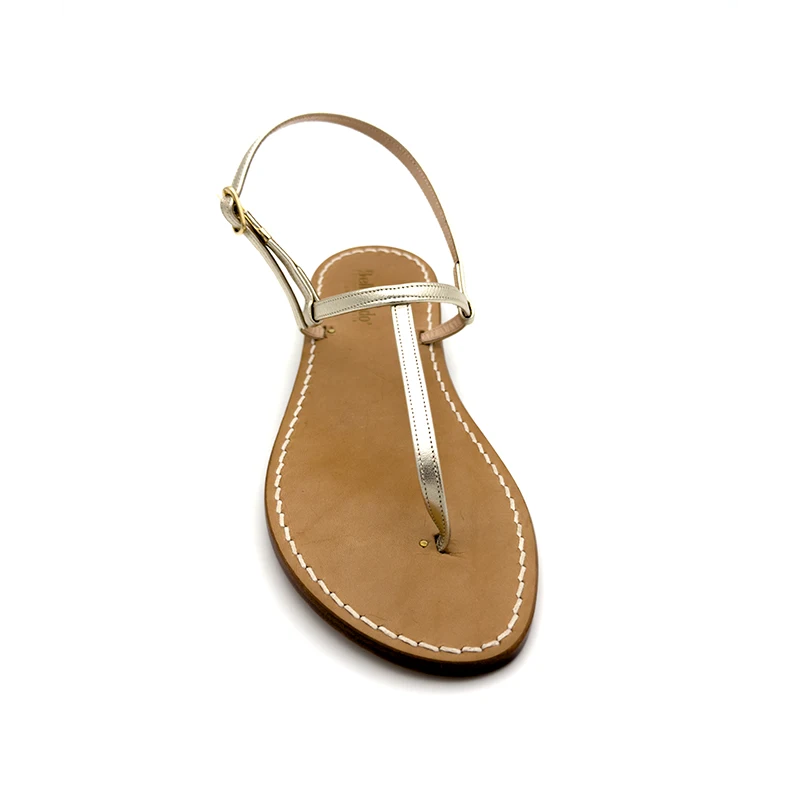sandali classici - Caprese Pelle Platino vista frontale - sandalibellogrtodgrado