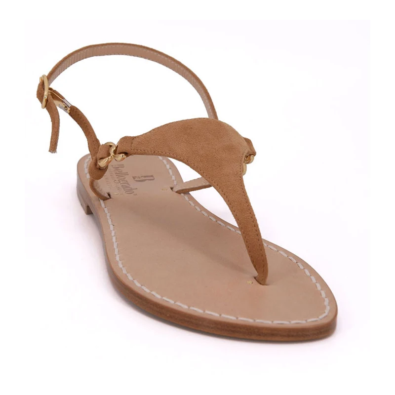 sandali classici - camoscio cammello-laterale-sandalibellogrado amalfi