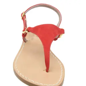 sandali classici - camoscio rosso-frontale-sandalibellogrtodgrado