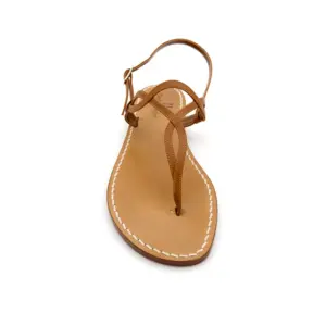 sandali classici - costiera Pelle Marrone frontale-sandalibellogrtodgrado