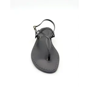sandali classici - costiera Pelle Nero frontale-sandalibellogrtodgrado