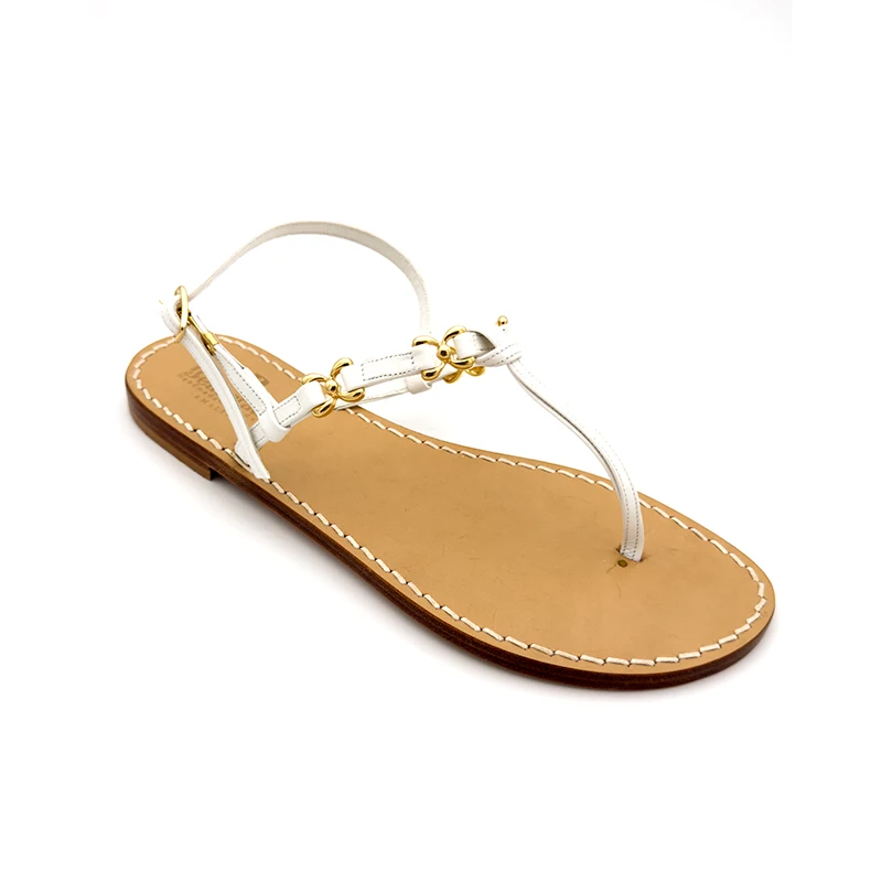 sandali classici - nodino Pelle Bianco - laterale-sandalibellogrtodgrado