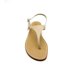 sandali classici - triangolo Camoscio Beige frontale-sandalibellogrtodgrado