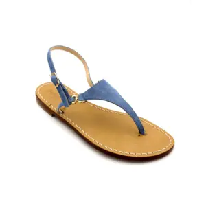 sandali classici - triangolo Camoscio Blu Jeans laterale-sandalibellogrtodgrado