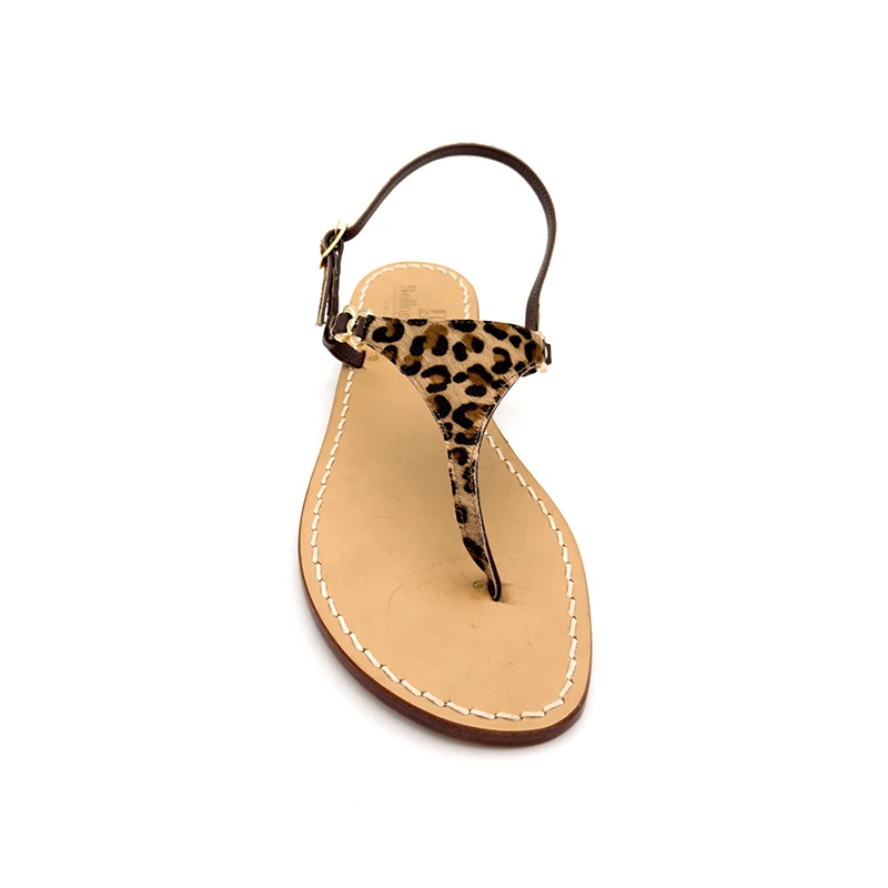 sandali classici - triangolo Cavallino Leopardo frontale-sandalibellogrtodgrado