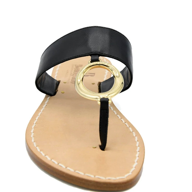 sandali ciabattine anello nero-frontale-sandalibellogrtodgrado