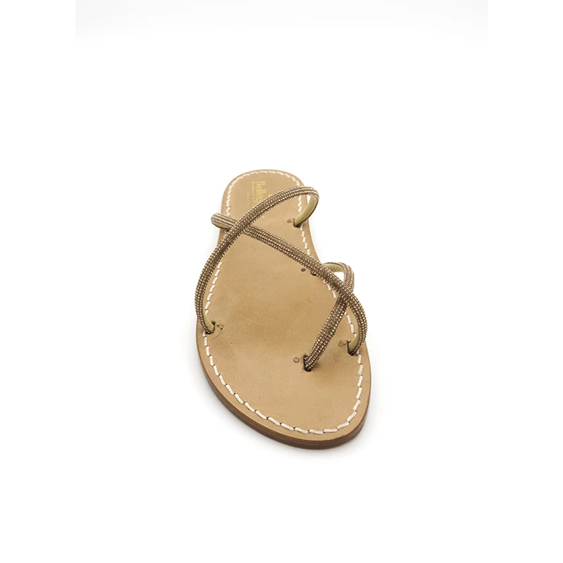 sandali ciabattine - miami - bronzo frontale - sandalibellogrado