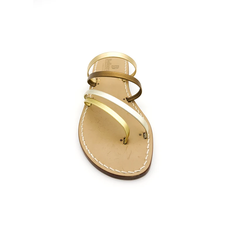sandali ciabattine - parigi - orobronzo frontale - sandalibellogrado