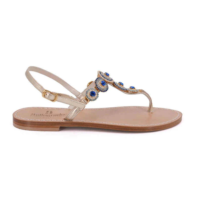 sandali gioiello capri - blu dxlaterale - Sandali Bellogrado Amalfi