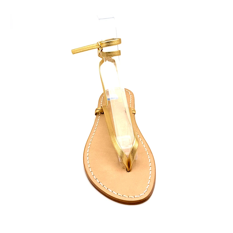 sandali schiava - afrodite pelle Oro frontale - sandalibellogrado